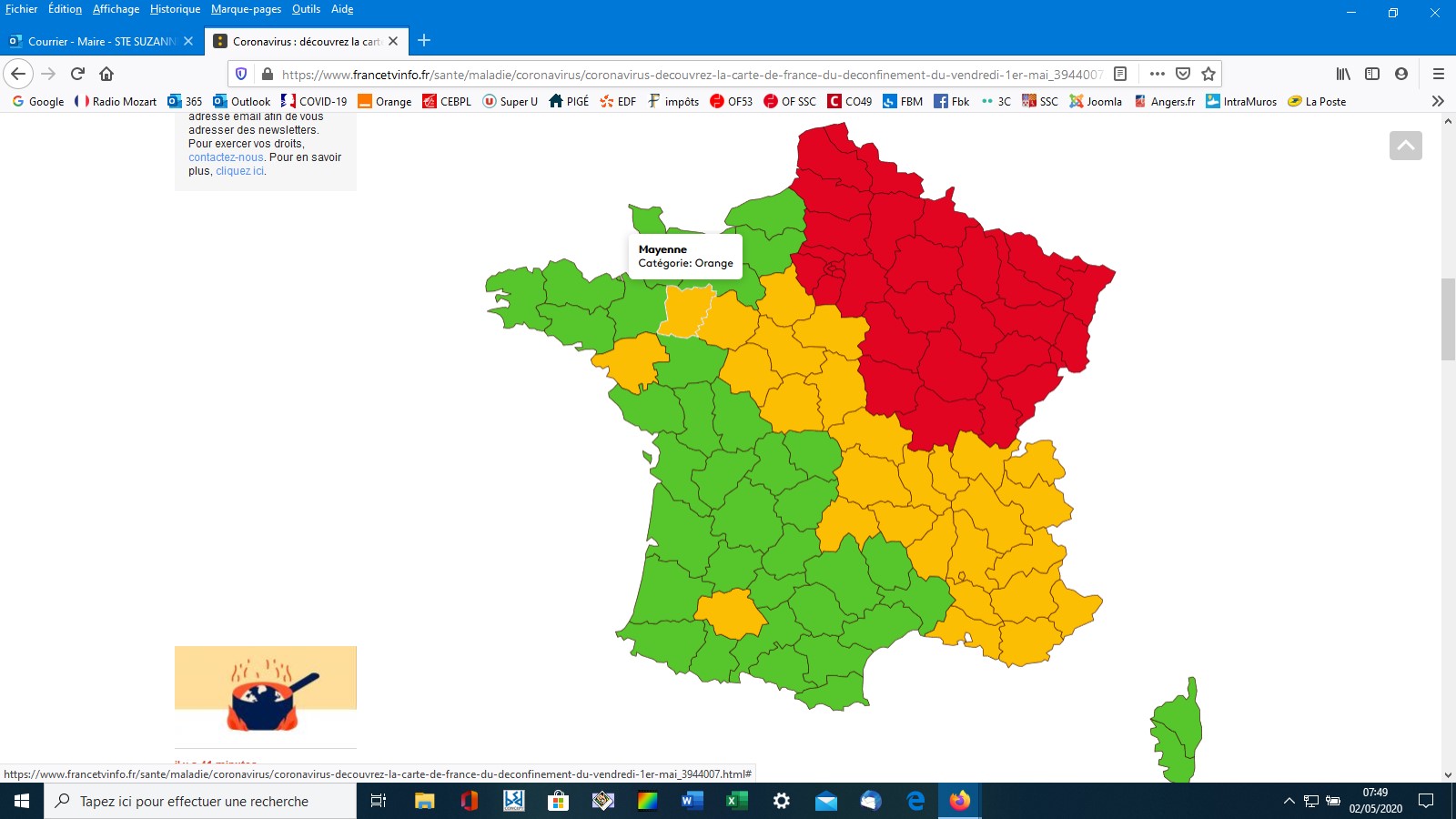 2020 05 01 Carte de France